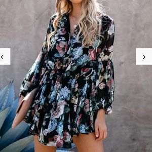 3/$50 Vici Maxwell Floral Adjustable Sleeve Dress